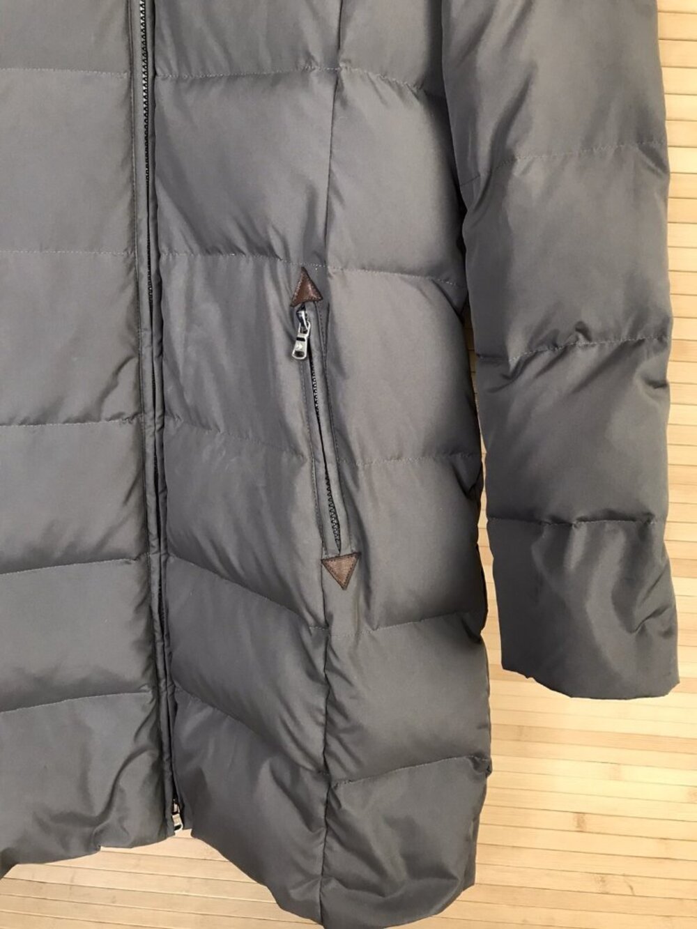 Lauren Ralph Lauren Olive green Faux Fur Trim Quilted Down Coat Long Jacket Sz M - Picture 3 of 11